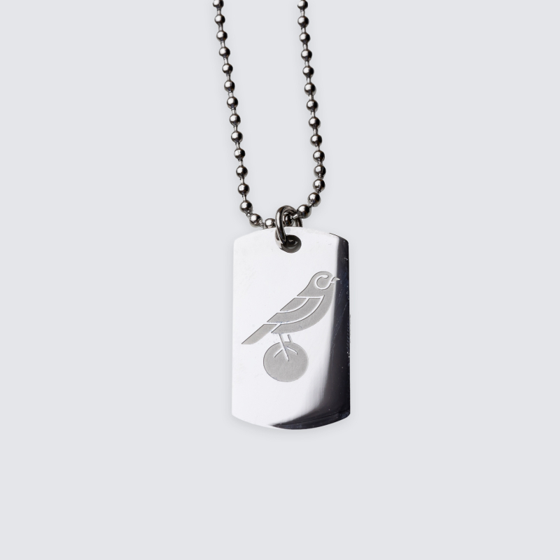 Bird On Ball Dog Tag & Chain