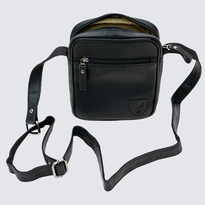 Real Leather Crest Flight Bag