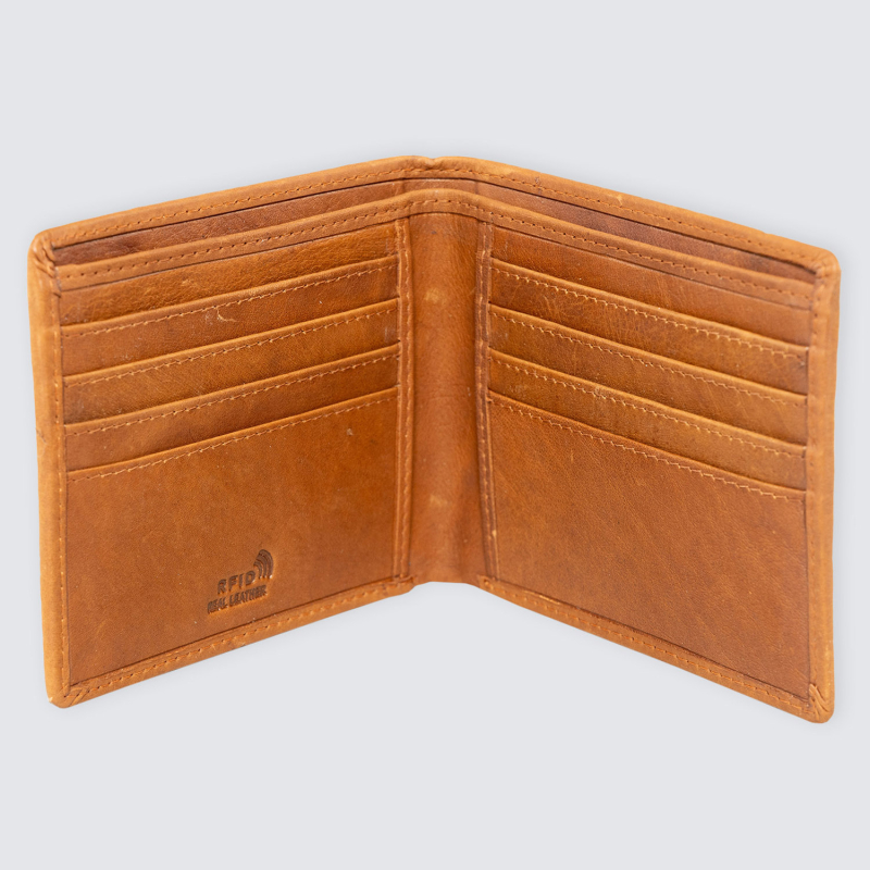 Tan Central Crest Leather Wallet
