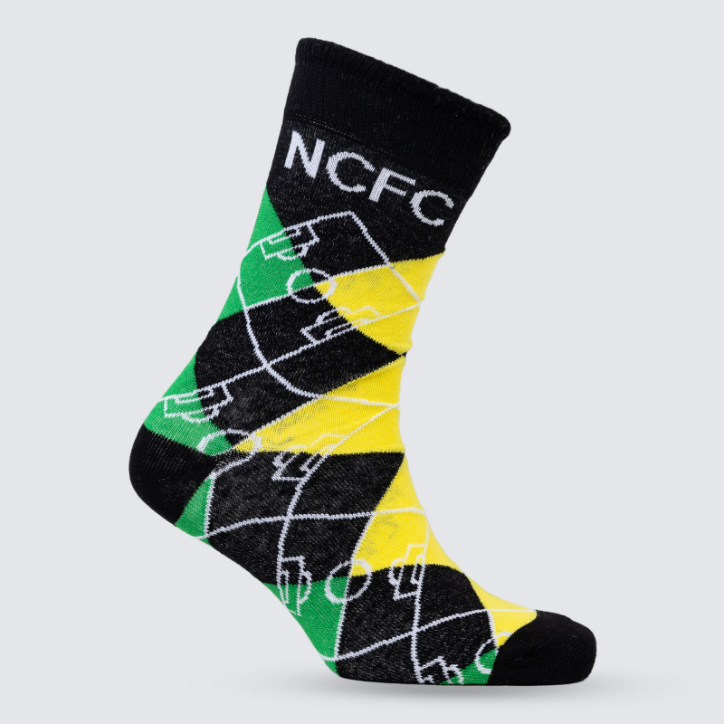Black Argyle Ylw/Grn Pitch Socks