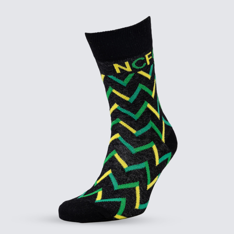 Yellow Green Zig Zag NCFC Socks