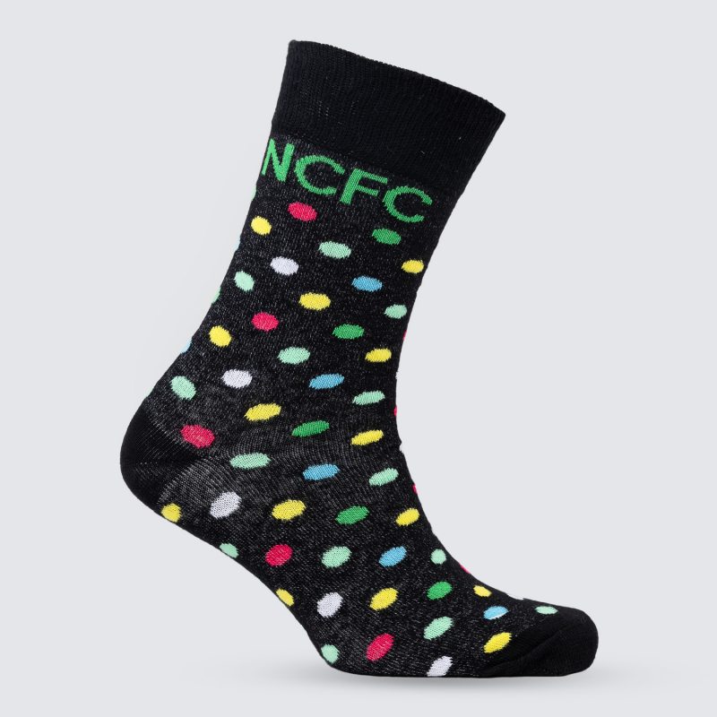 Black Multicolour NCFC Dot Socks