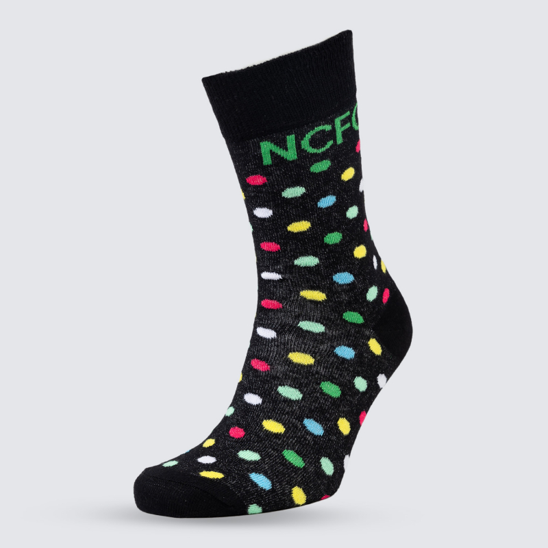Black Multicolour NCFC Dot Socks