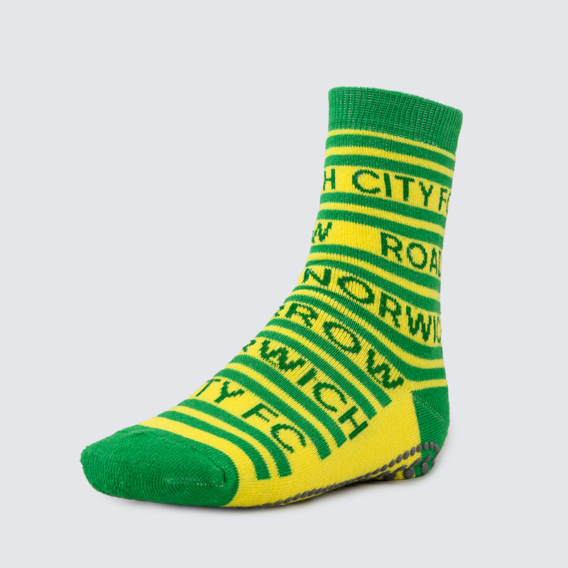 Junior Carrow Road Slipper Socks 12-3