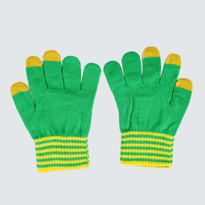 Norwich City Kids Green Crest Touch Gloves