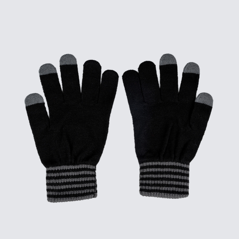 Norwich City Junior Black Crest Touch Gloves