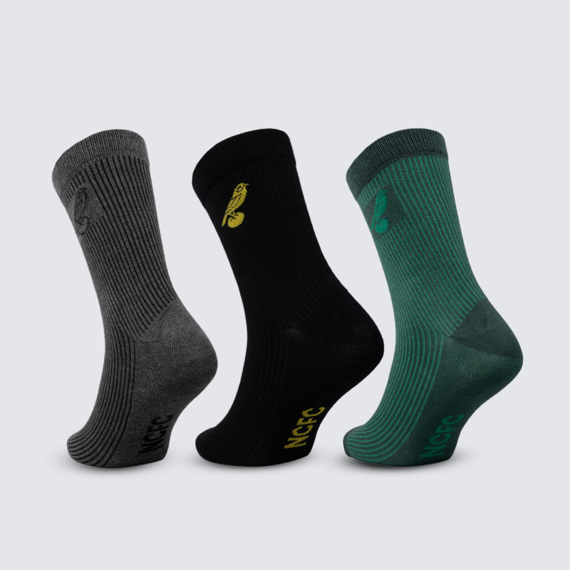 NCFC 3pk Canary On Ball Bamboo Socks