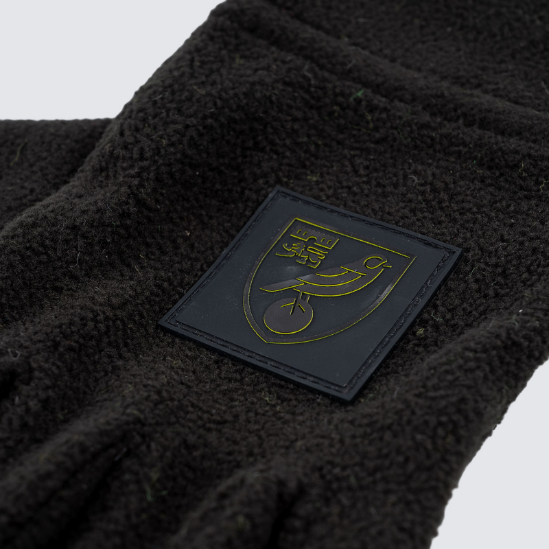 Norwich City Black Fleece Gloves Adult