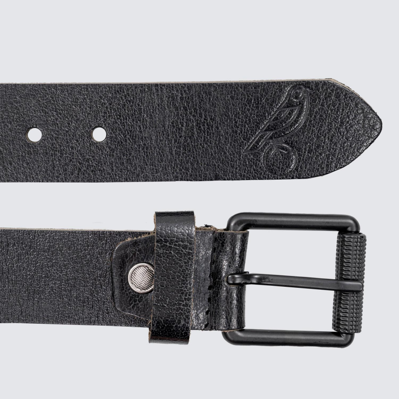 Black Leather Bird on Ball Belt