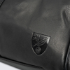 Black Real Leather Crest Holdall