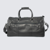 Black Real Leather Crest Holdall
