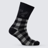Black Mono Check Crest Socks