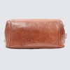 Tan Real Leather Crest Wash Bag