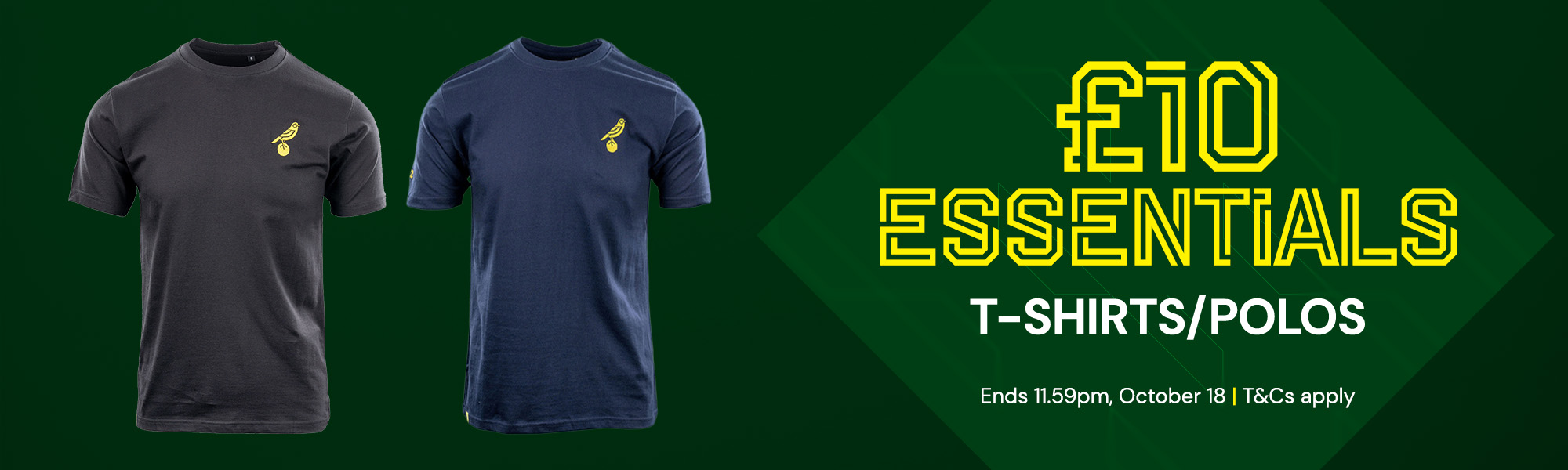 £10 Essentials T-shirts/Polos | Ends 11.59pm, October 18 | T&Cs Apply