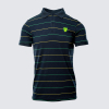 Adults Navy Stripe Crest Polo