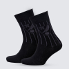 Black Mono Grey Crest Socks