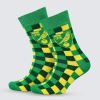 Grn/Ylw Checkerboard Crest Socks 