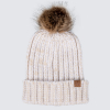 Norwich City Womens Stone Ribbed Knit Bobble