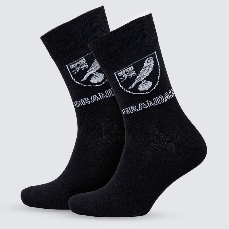 Black Tonal Grandad Socks 