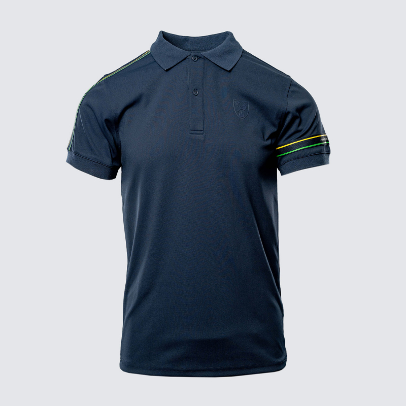 Adults Navy Tape Crest Polo