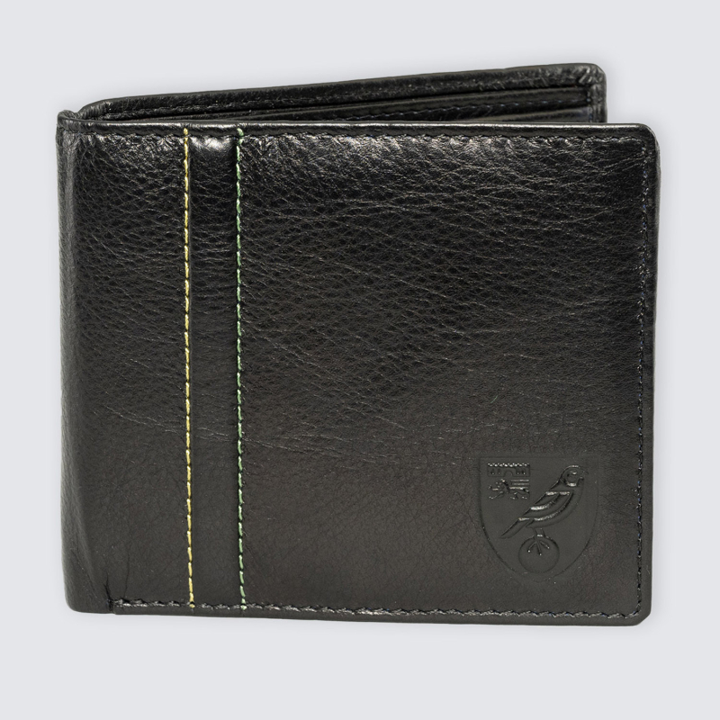 Black Stitch Crest Leather Wallet