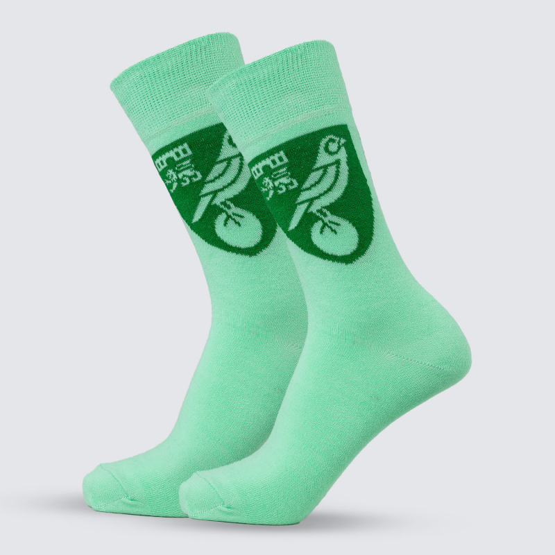 Women's Pastel Green Crest Socks