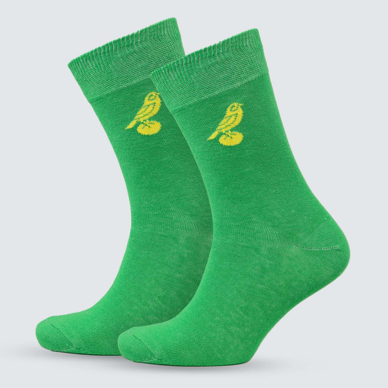 Green Canary on ball Socks  Green Canary on ball Socks