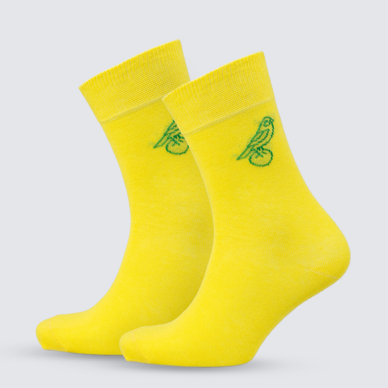 Yellow Outline Canary on ball Socks