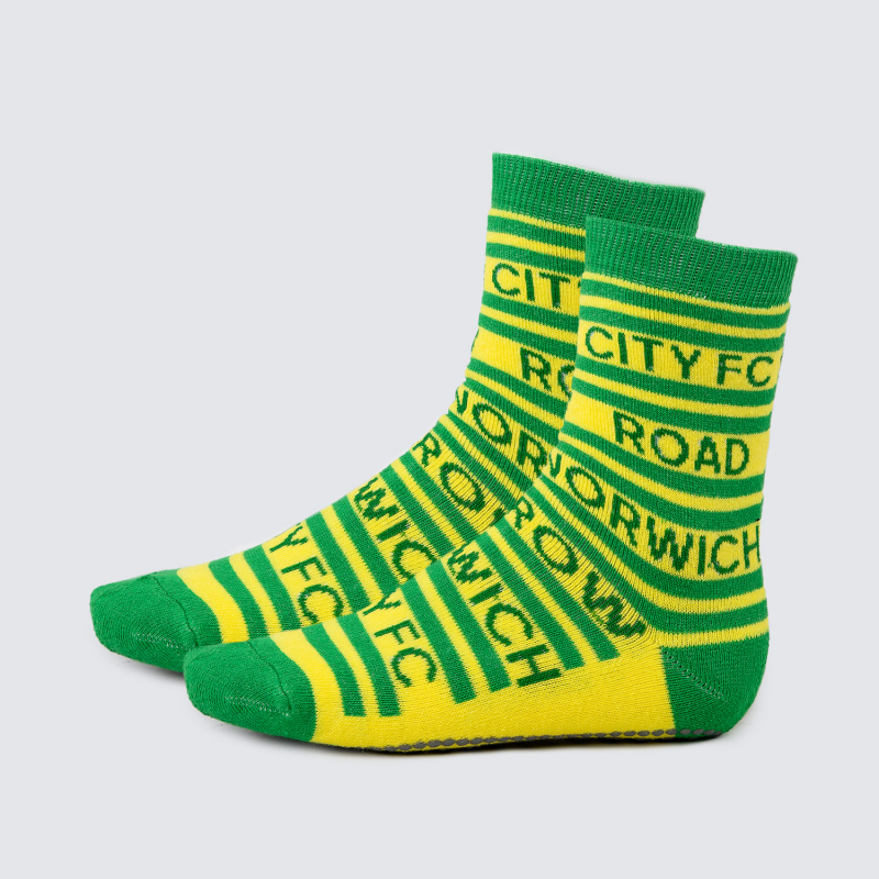 Junior Carrow Road Slipper Socks 12-3