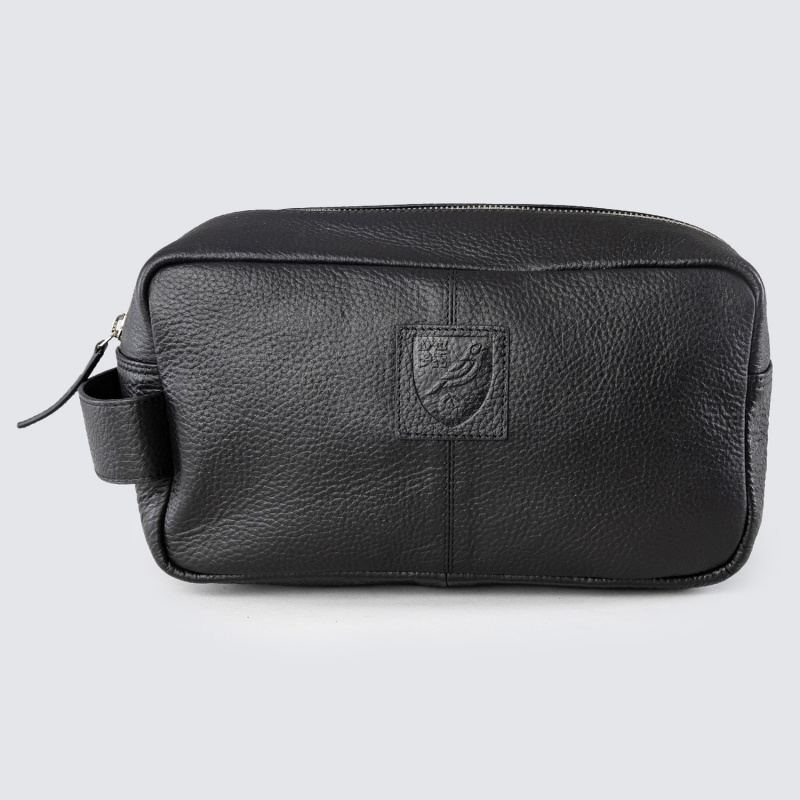 Real Leather Crest Wash Bag  Real Leather Crest Wash Bag