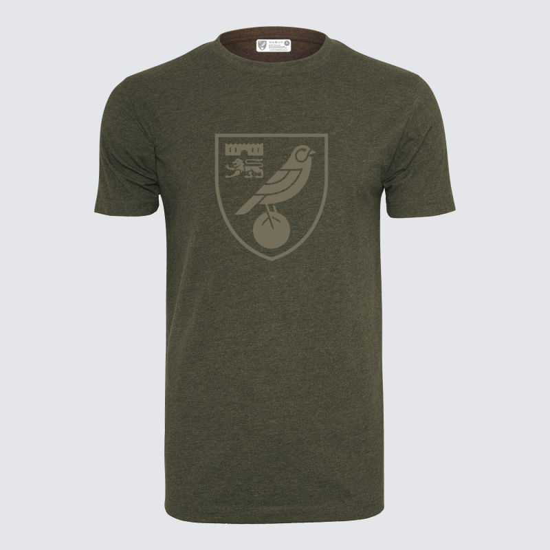 Norwich City Olive Crest T-Shirt