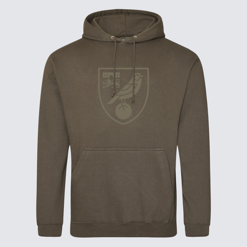 Norwich City Olive Crest Hoodie