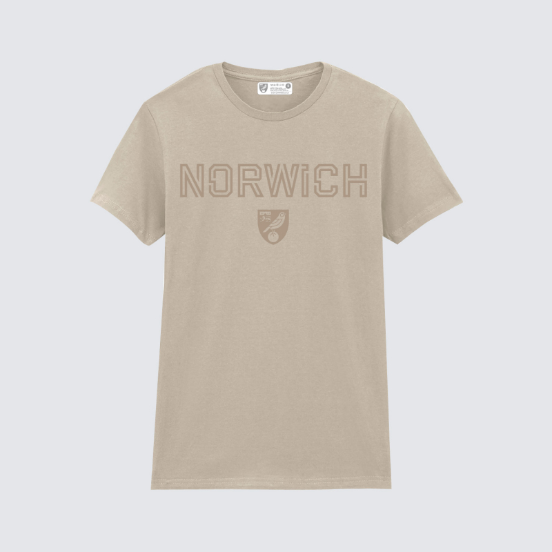 Norwich City Womens Sand Crest T-Shirt Norwich City Womens Sand Crest T-Shirt