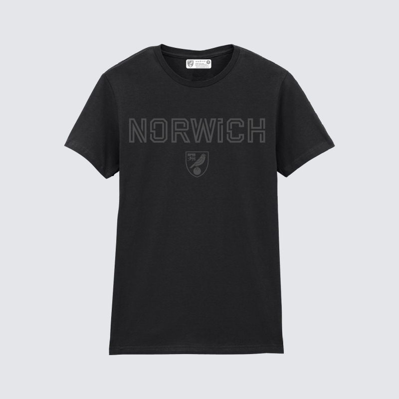 Norwich City Womens Black Crest T-Shirt