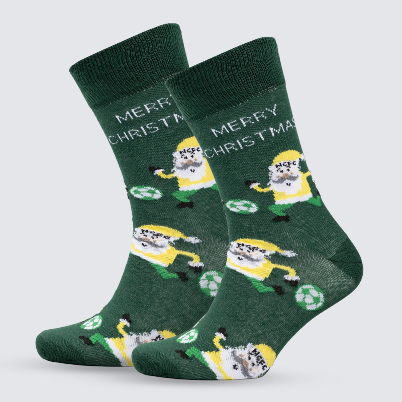 NCFC Dark Green Christmas Santa Socks NCFC Dark Green Christmas Santa Socks