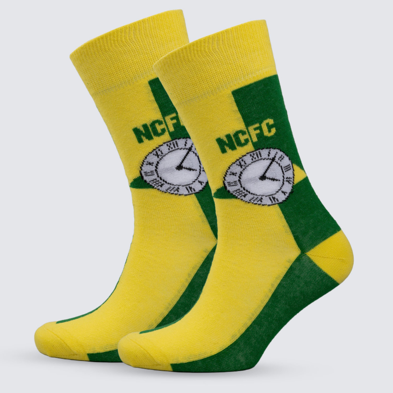 NCFC Yellow Green Clock Socks NCFC Yellow Green Clock Socks