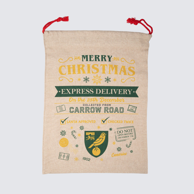Norwich City Hessian Santa Sack Norwich City Hessian Santa Sack