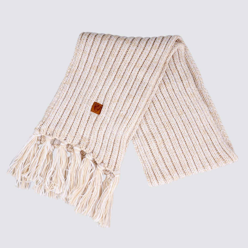 Norwich City Womens Stone Ribbed Knit Scarf