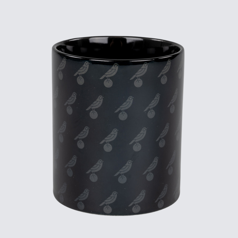 Repeat Tonal Black Canary on ball Mug  Repeat Tonal Black Canary on ball Mug