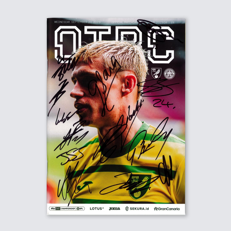 Programme v Leicester City 23/24 - SQUAD SIGNED