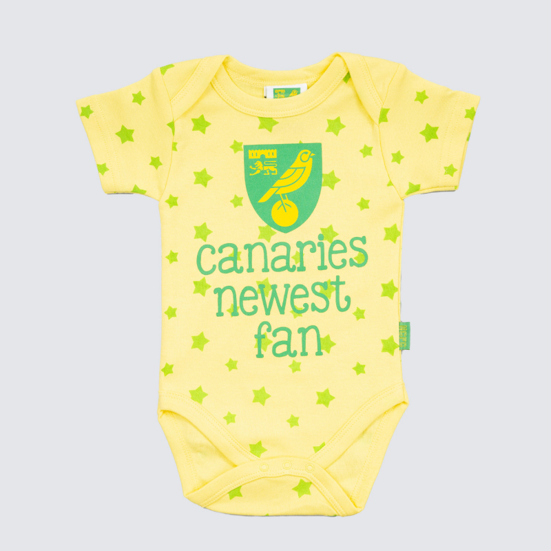 Norwich City Stars Bodysuit Lemon