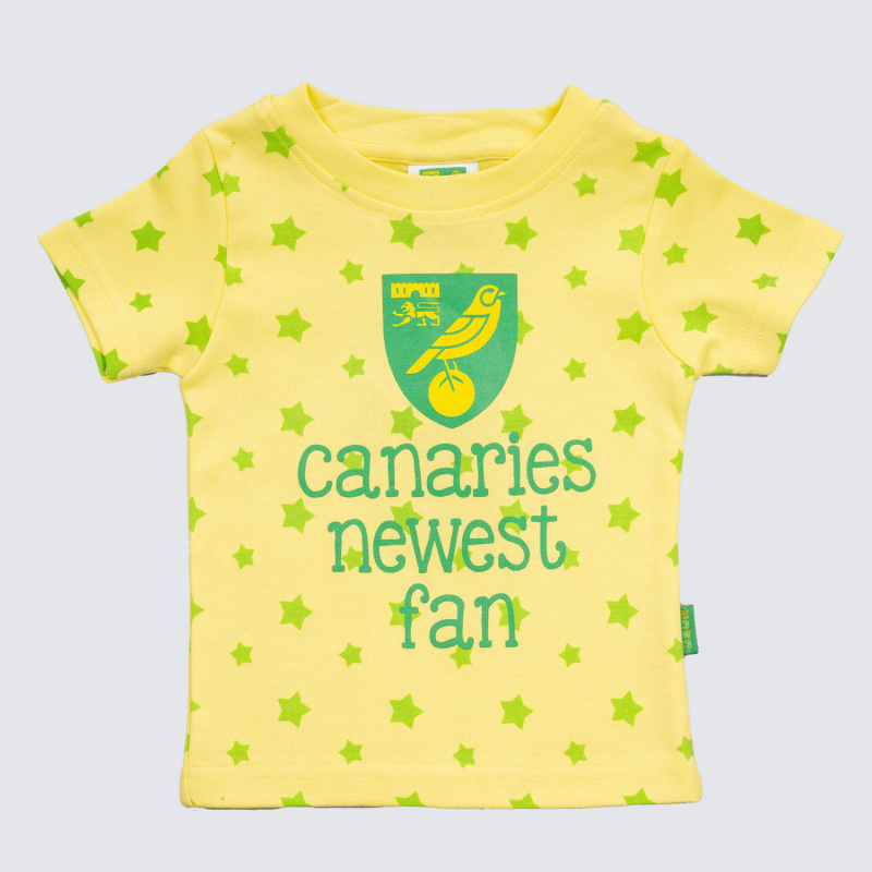 Norwich City Stars T-Shirt Lemon Norwich City Stars T-Shirt Lemon