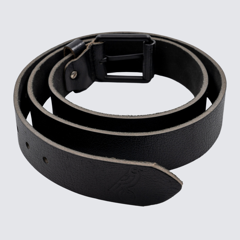Black Leather Bird on Ball Belt 