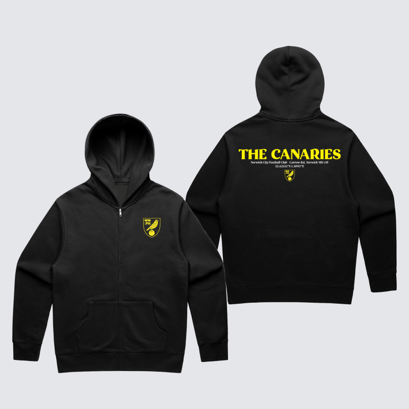 Norwich City Oversized Coordinates Zip HDY Black
