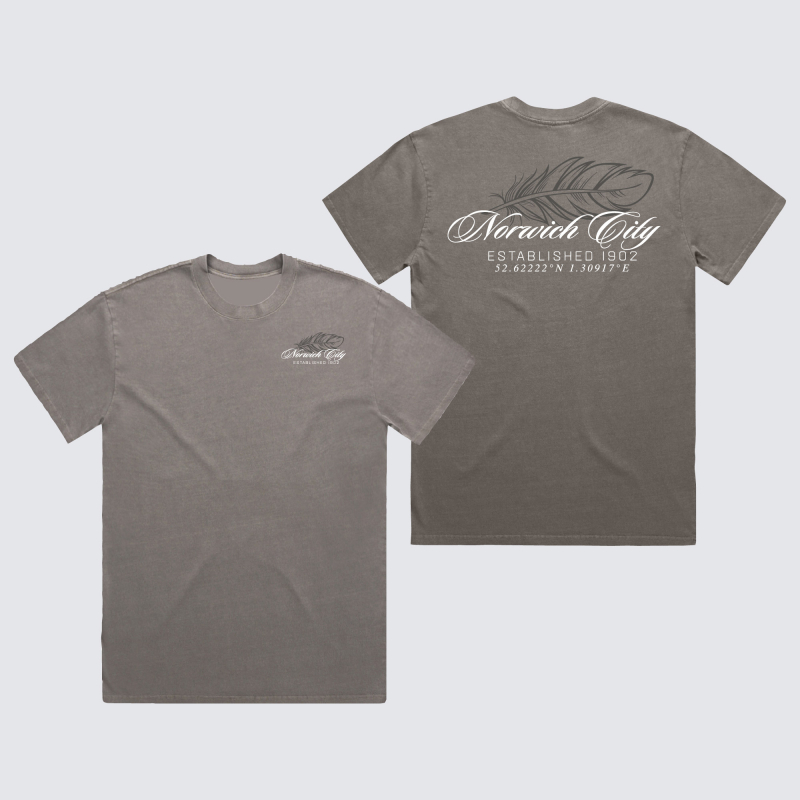 Norwich City Oversized Feather T-Shirt Grey