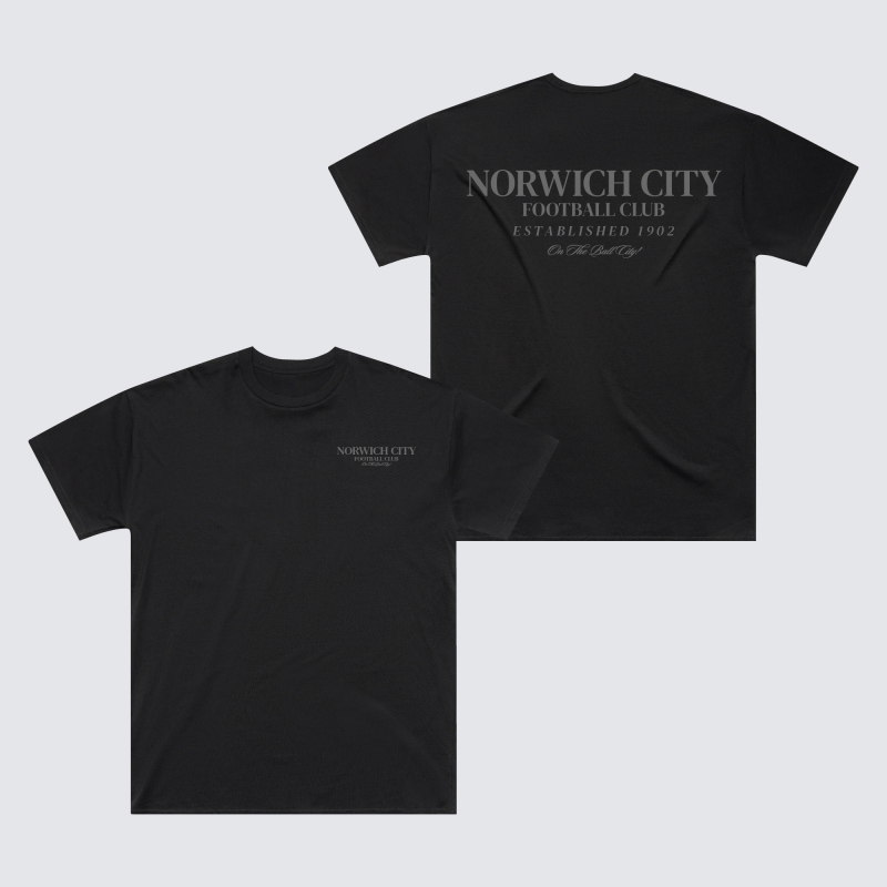 Norwich City Oversized EST 1902 T-Shirt Black