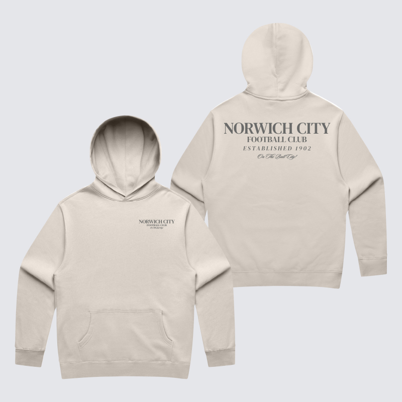 Norwich City Oversized EST 1902 Hoodie Bone